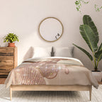 AESTHETICS | Parisian | collage | vintage | retro | pink | pastel | 70s | France | fashion | beige Comforter Gallery Image 3
