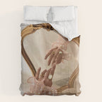 AESTHETICS | Parisian | collage | vintage | retro | pink | pastel | 70s | France | fashion | beige Comforter Gallery Image 6