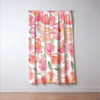 Pink Peonies Watercolor Pattern Window Curtain Gallery Image 3