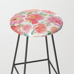 Pink Peonies Watercolor Pattern Stool Gallery Image 2