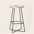 Pink Peonies Watercolor Pattern Stool Gallery Image 1