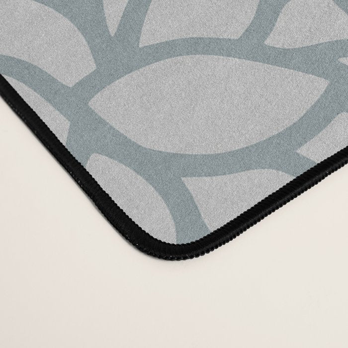 Dahlia Floral Blooms in Teal and Gray Desk Mat Gallery Image 4