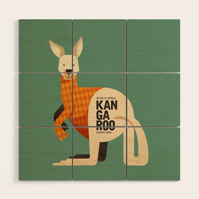 Hello Kangaroo Wood Wall Art