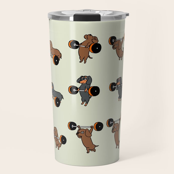Olympic Lifting Dachshund Travel Mug Gallery Image 1