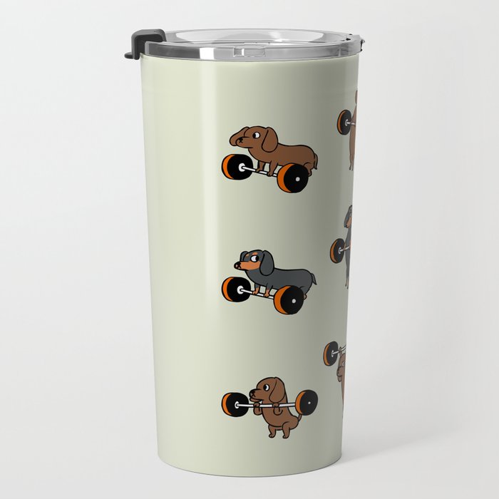 Olympic Lifting Dachshund Travel Mug Gallery Image 3