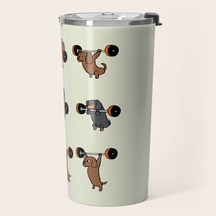 Olympic Lifting Dachshund Travel Mug Gallery Image 2