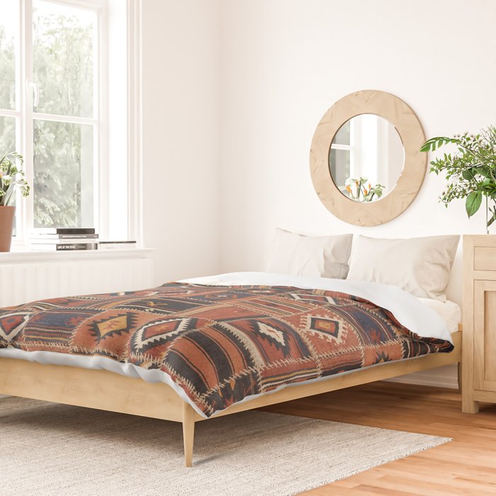 Geometric Tribal Patchwork Rug Design Duvet Cover Gallery Image 2