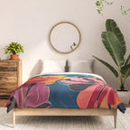 Colorful Pink and Blue Decorative Floral Comforter Gallery Image 3