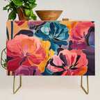 Colorful Pink and Blue Decorative Floral Credenza Gallery Image 1
