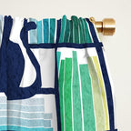 Rainbow bookshelf // white background navy blue shelf and library cats Window Curtain Gallery Image 2