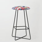 Rainbow bookshelf // white background navy blue shelf and library cats Stool Gallery Image 1