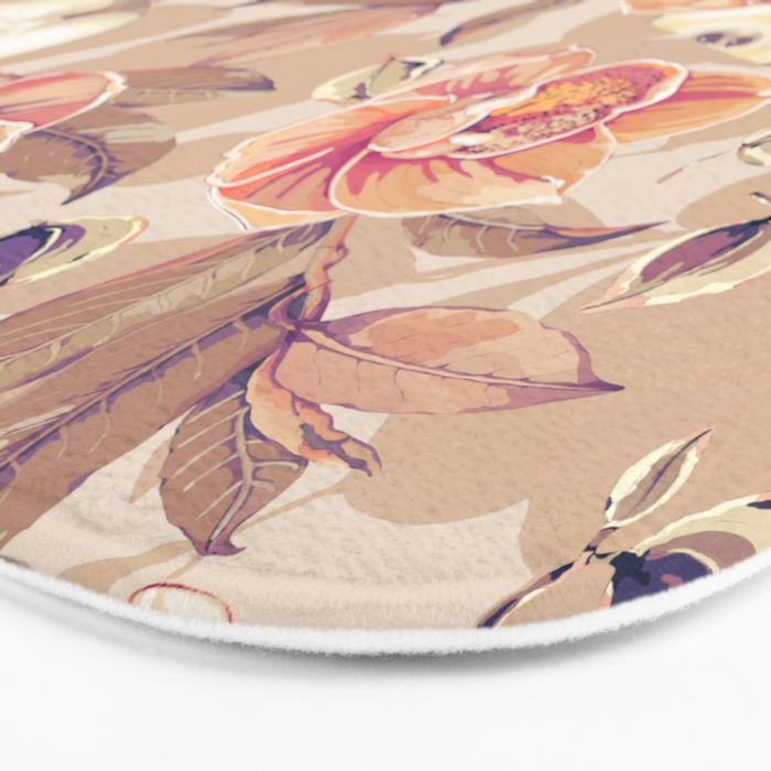 Tropical flowers autumn field Bath Mat Gallery Image 3