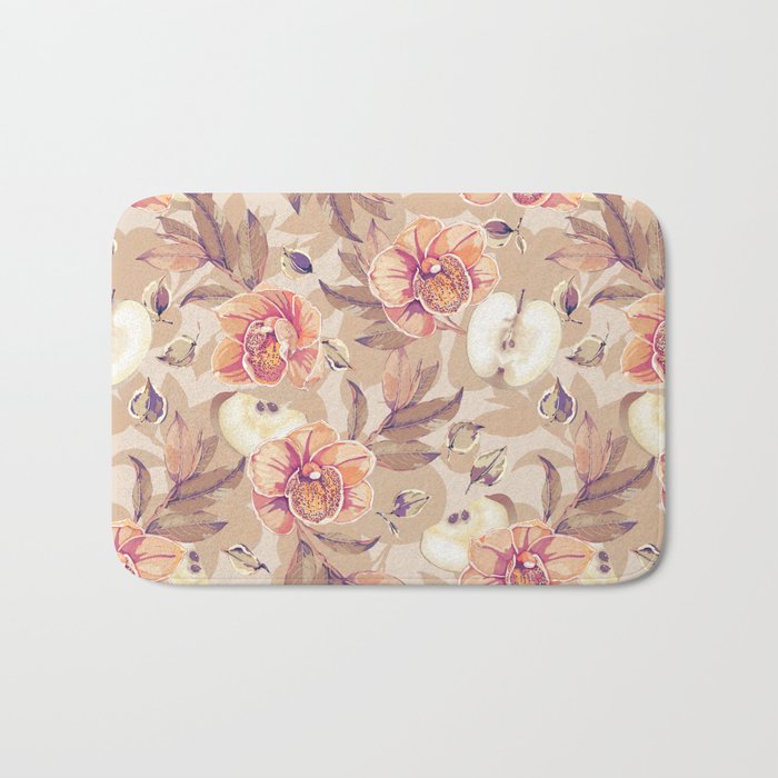 Tropical flowers autumn field Bath Mat Gallery Image 1