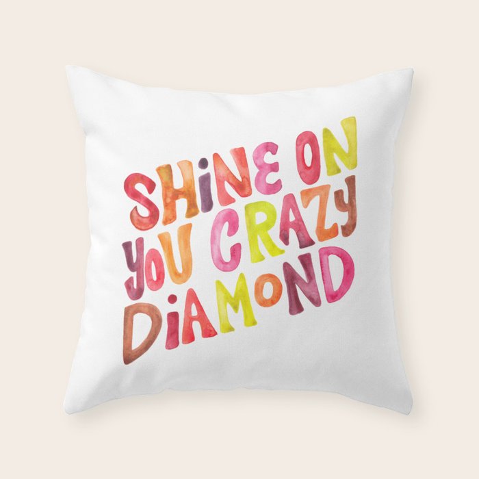 Shine On You Crazy Diamond - Rainbow Palette Throw Pillow Gallery Image 1