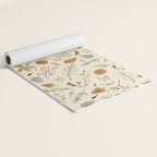 Christmas holiday botanical Pinecones and Holly Ecru Gold Yoga Mat Gallery Image 2