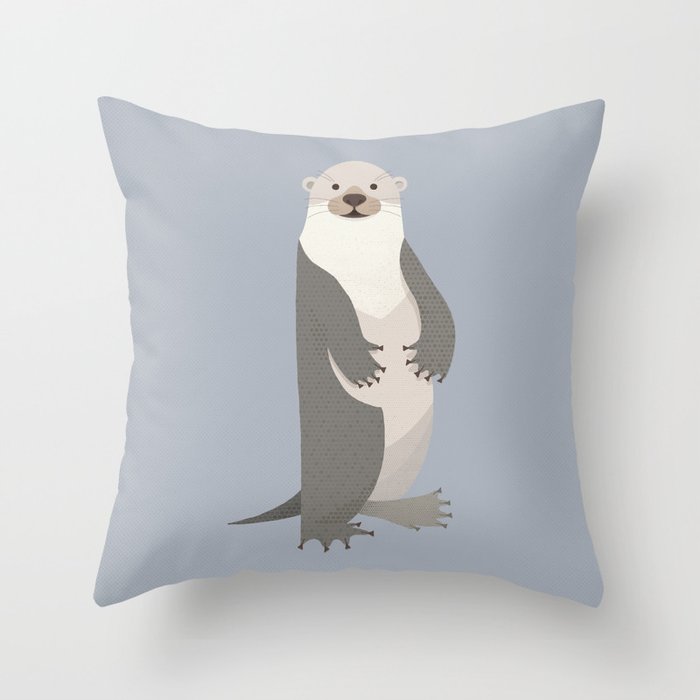 Whimsy Otter Throw Pillow Gallery Image 1