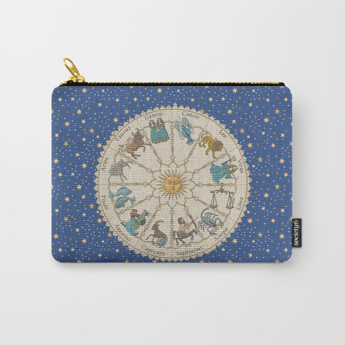Vintage Astrology Zodiac Wheel Carry All Pouch Gallery Image 1