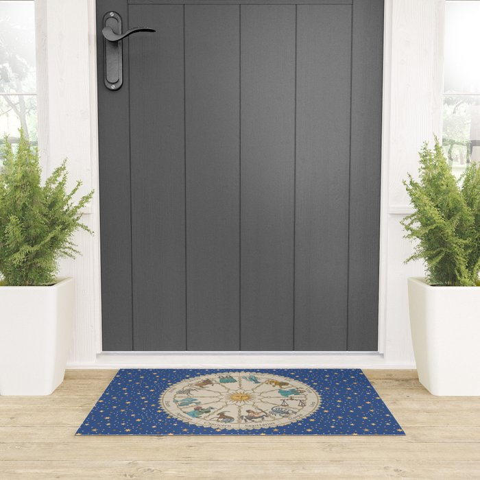 Vintage Astrology Zodiac Wheel Welcome Mat Gallery Image 3