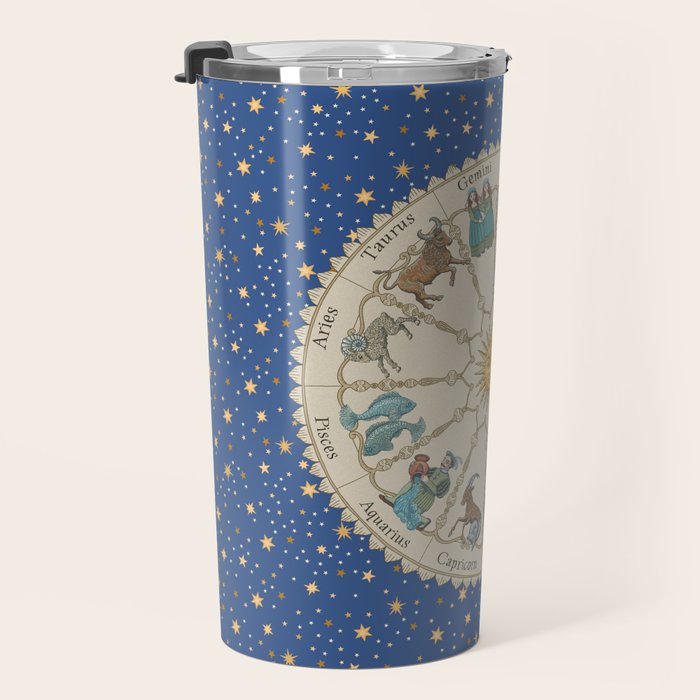 Vintage Astrology Zodiac Wheel Travel Mug Gallery Image 3