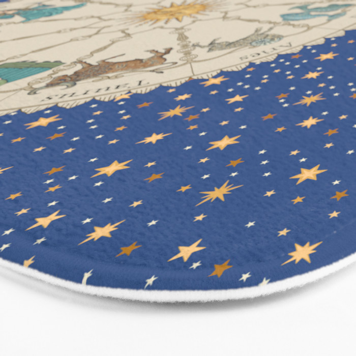 Vintage Astrology Zodiac Wheel Bath Mat Gallery Image 3