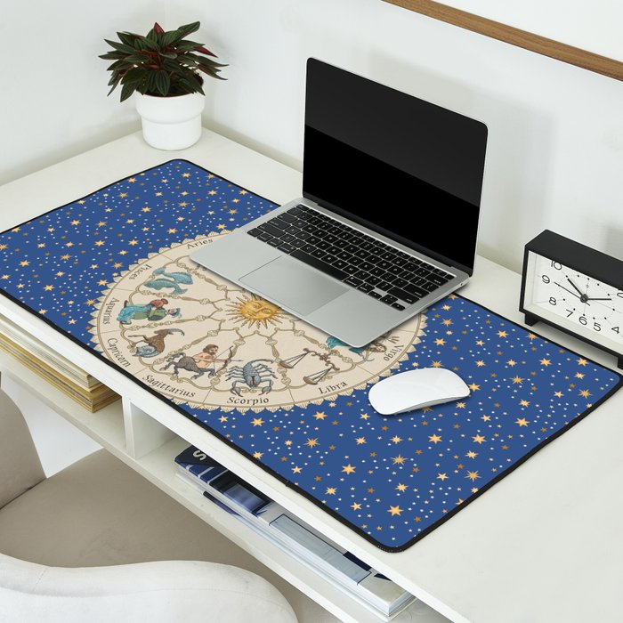 Vintage Astrology Zodiac Wheel Desk Mat Gallery Image 2
