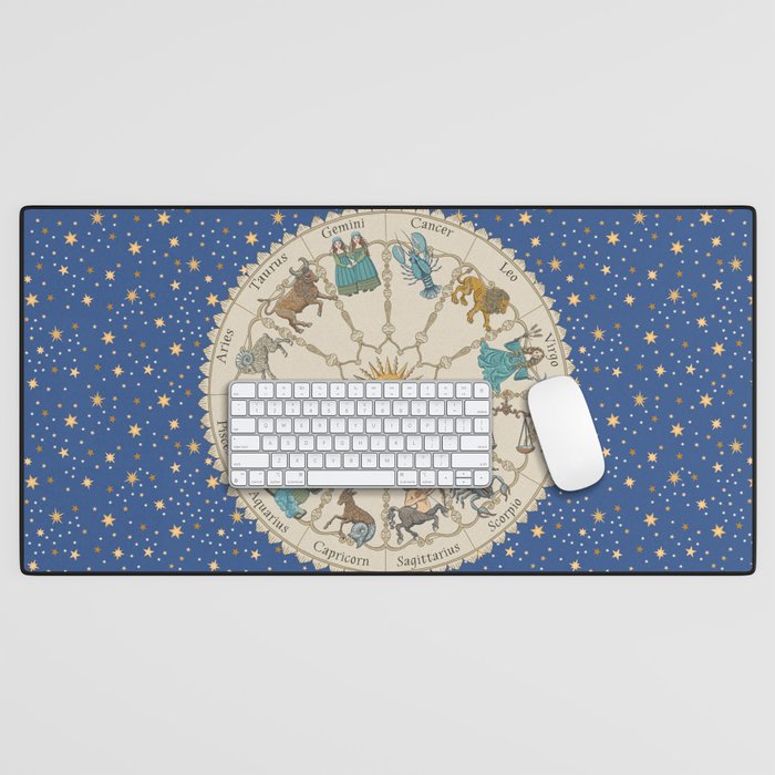 Vintage Astrology Zodiac Wheel Desk Mat Gallery Image 1