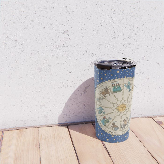Vintage Astrology Zodiac Wheel Travel Mug Gallery Image 4