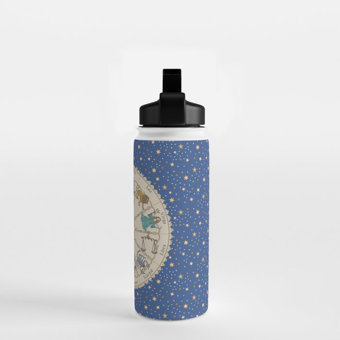 Vintage Astrology Zodiac Wheel Water Bottle Gallery Image 2