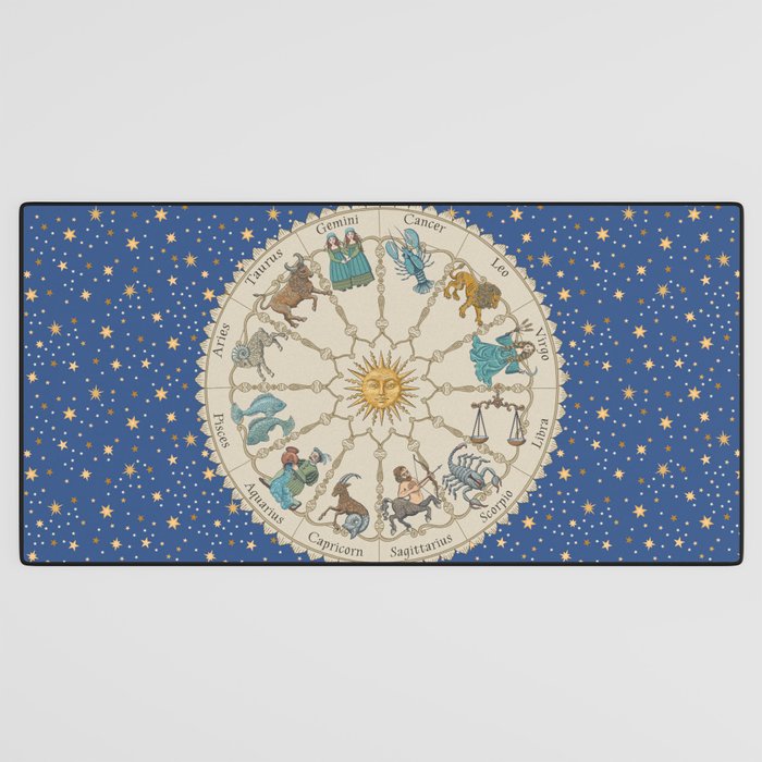 Vintage Astrology Zodiac Wheel Desk Mat Gallery Image 3