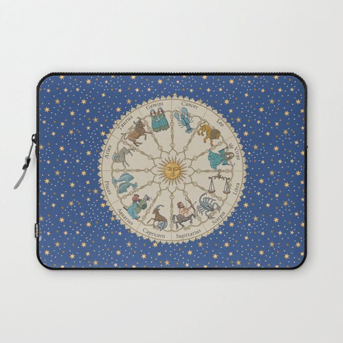 Vintage Astrology Zodiac Wheel Laptop Sleeve Gallery Image 1