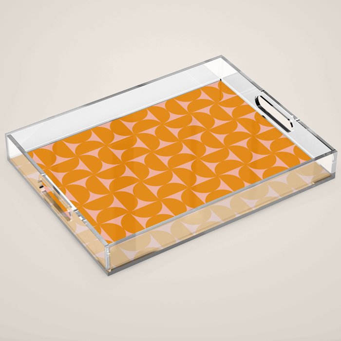 Bauhaus Mid Century Modern Geometric Pattern III Acrylic Tray Gallery Image 1