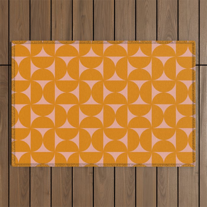 Bauhaus Mid Century Modern Geometric Pattern III Outdoor Rug Gallery Image 1