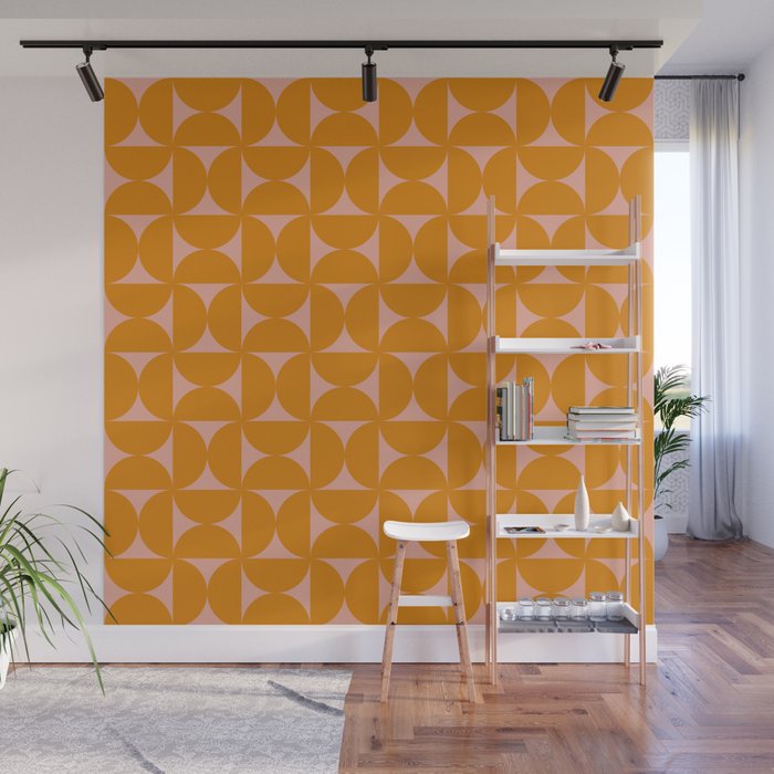 Bauhaus Mid Century Modern Geometric Pattern III Wall Mural Gallery Image 1
