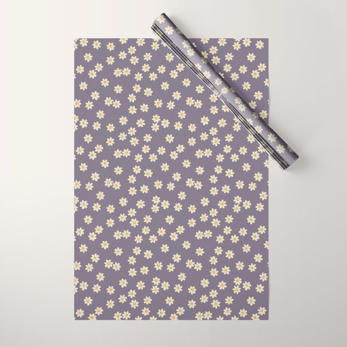 Tiny Flowers / Lavender & Orange Wrapping Paper Gallery Image 1