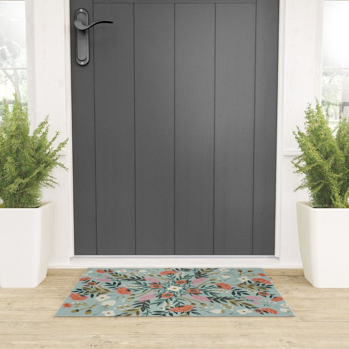 Painting blooming in circles Welcome Mat Gallery Image 3