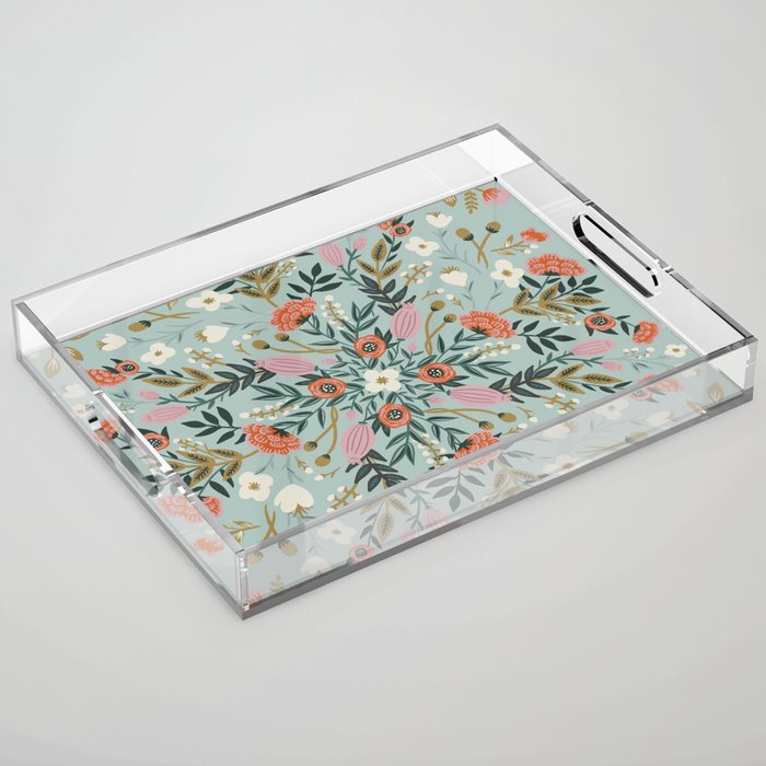 Painting blooming in circles Acrylic Tray Gallery Image 1