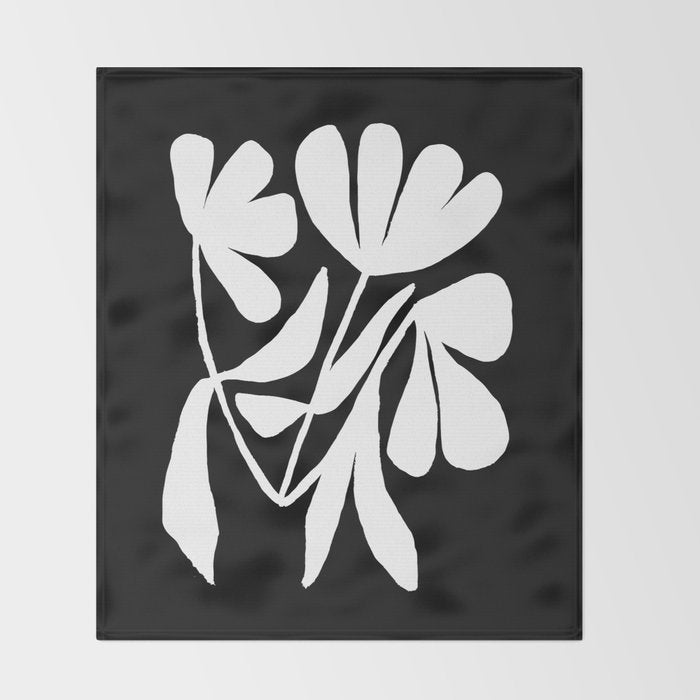 Tulip Fossil In Black  Throw Blanket Gallery Image 2