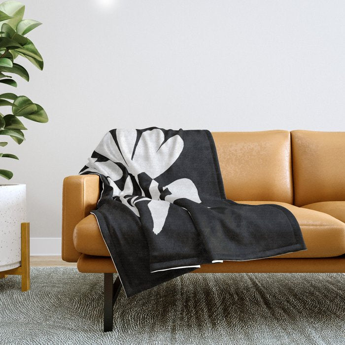 Tulip Fossil In Black  Throw Blanket Gallery Image 1