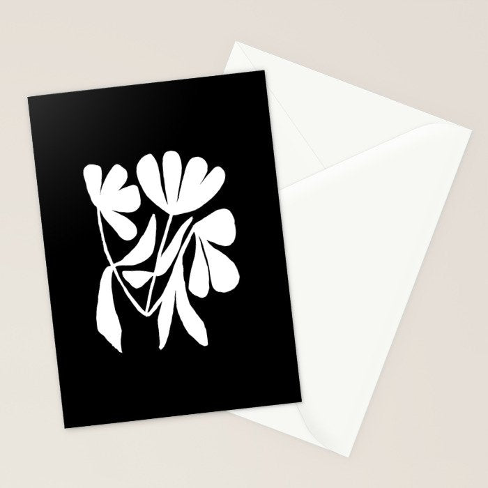 Tulip Fossil In Black  Stationery Card Gallery Image 2