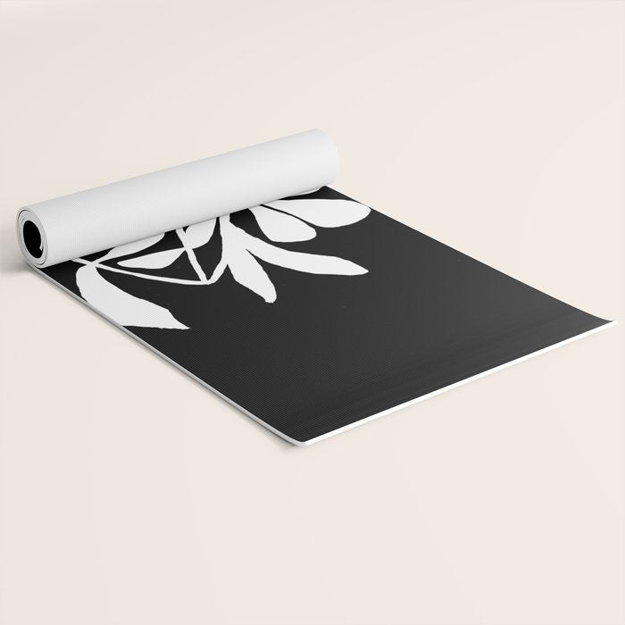Tulip Fossil In Black  Yoga Mat Gallery Image 2