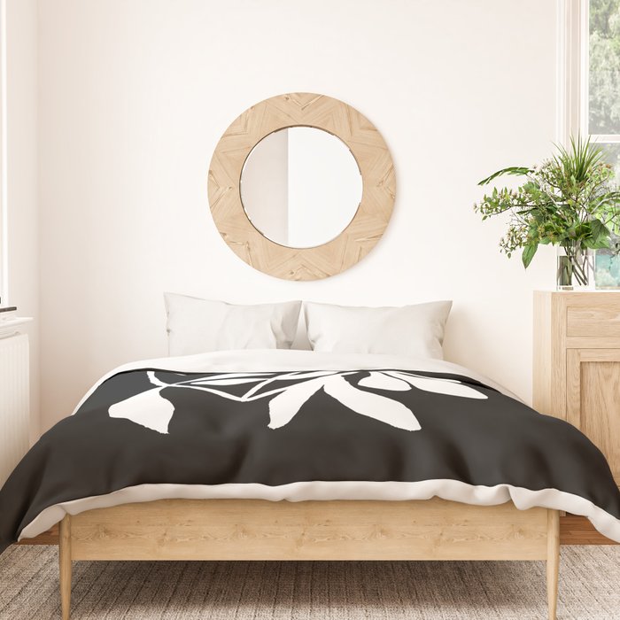 Tulip Fossil In Black  Duvet Cover Gallery Image 3