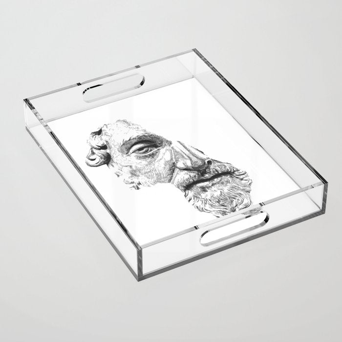 MARCUS AURELIUS ANTONINUS AUGUSTUS / black / white Acrylic Tray Gallery Image 1