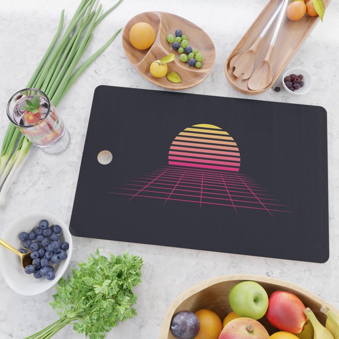 Retrowave sunset 2 / 80s - 90s Retro Cutting Board Gallery Image 2