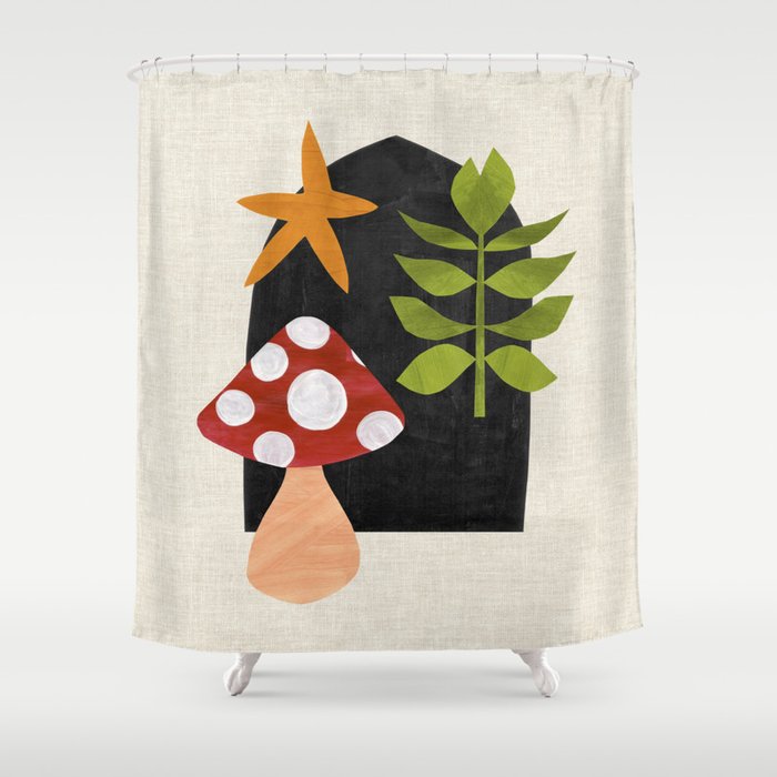 Magic Forest Mushroom Shower Curtain Gallery Image 1