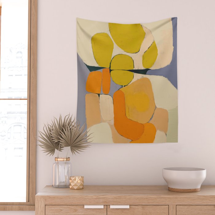 Mid Century Organic Shapes II Wall Tapestry Gallery Image 2