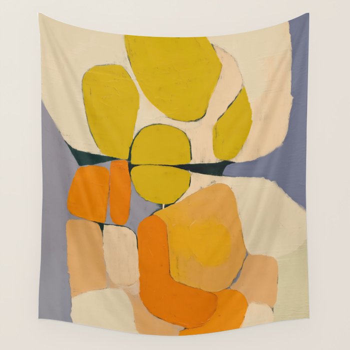 Mid Century Organic Shapes II Wall Tapestry Gallery Image 1