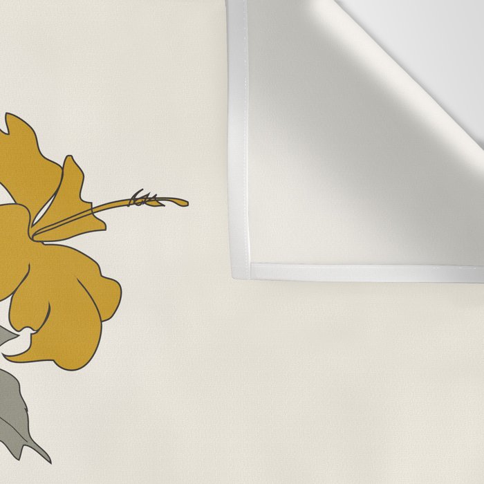 Colorful Thoughts Minimal Line Art Woman with Hibiscus Wall Tapestry Gallery Image 3