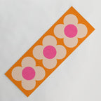 Retro Blossom - orange pink Yoga Mat Gallery Image 1