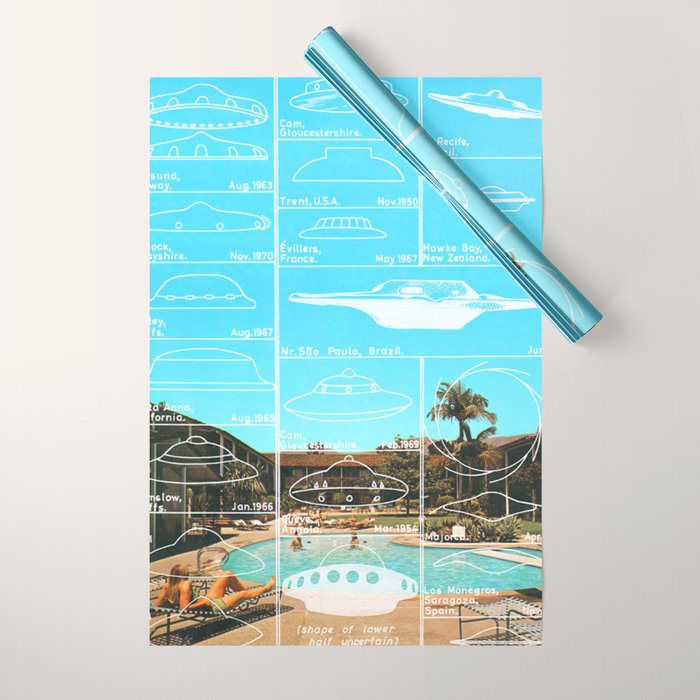 60s UFO sightings Wrapping Paper Gallery Image 1
