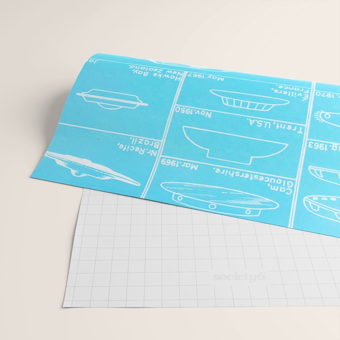 60s UFO sightings Wrapping Paper Gallery Image 2